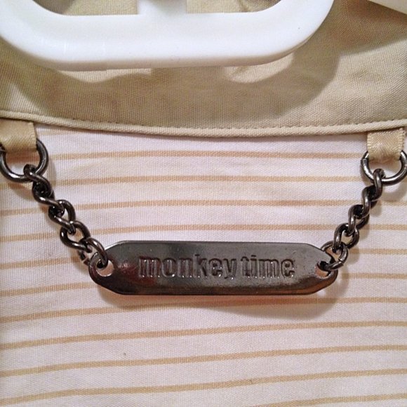 Mens Dress Shirt in Striped Beige - Picture 4 of 5